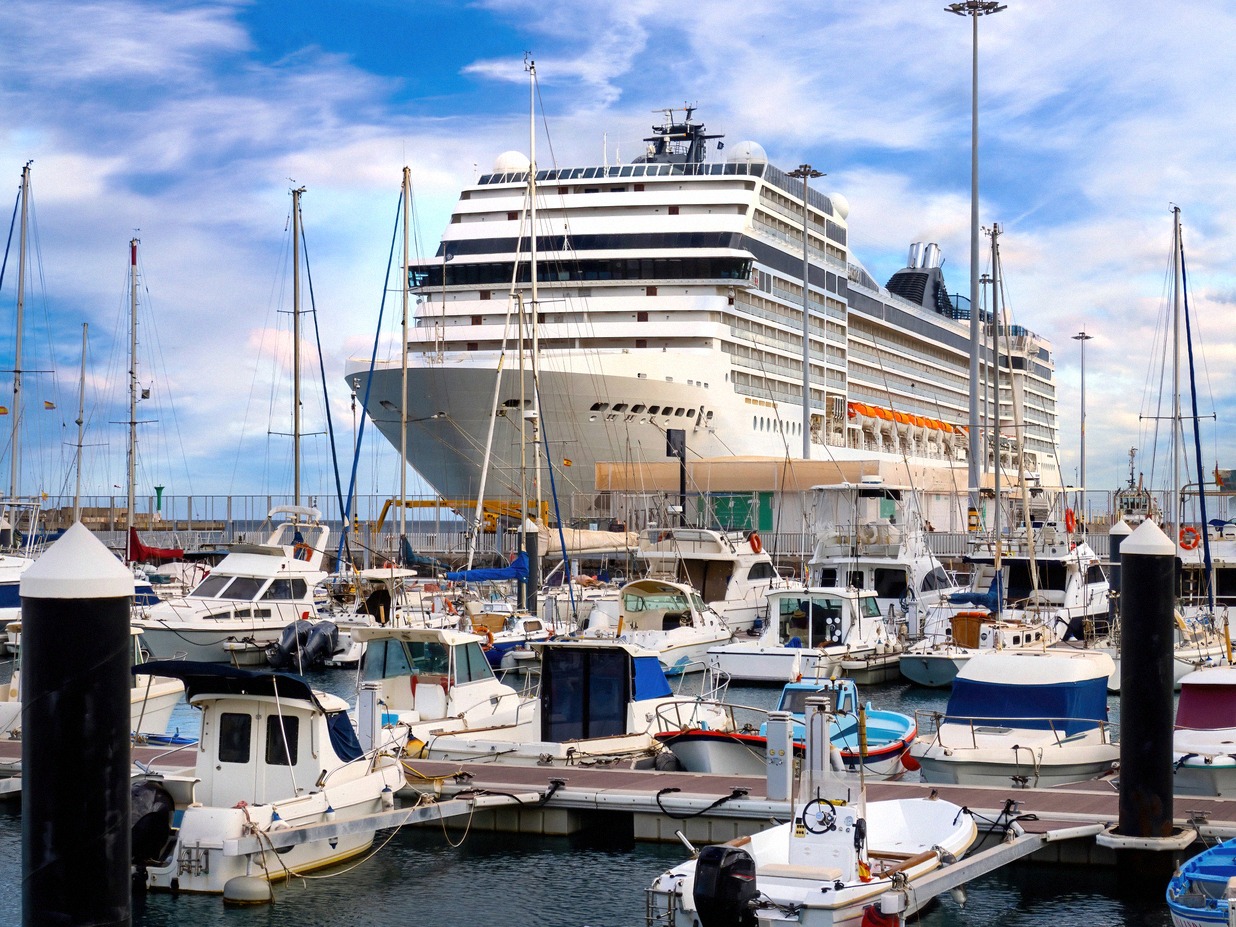 El puerto y la marina en Fuerteventura.