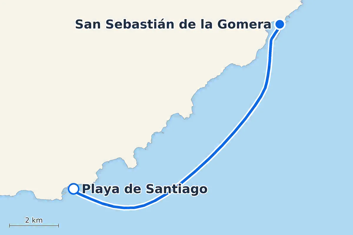 Playa de Santiago - San Sebastián de la Gomera