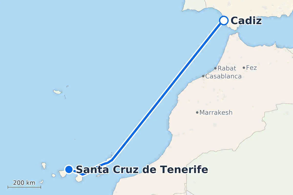 Cadiz - Santa Cruz de Tenerife
